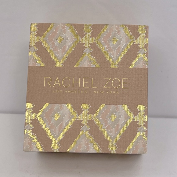 RACHEL ZOE, STERLING SILVER 18KT GOLD PLATED MOTHER OF PEARL CLOVER NECKLACE, CZ - Picture 12 of 16